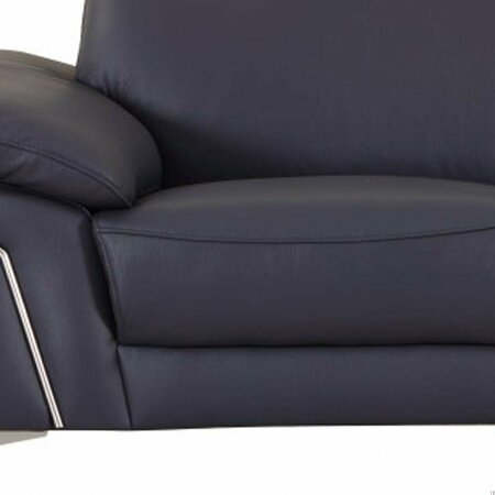 Homeroots 68 x 41 x 39 in. Modern Navy Leather Sofa & Loveseat 343869